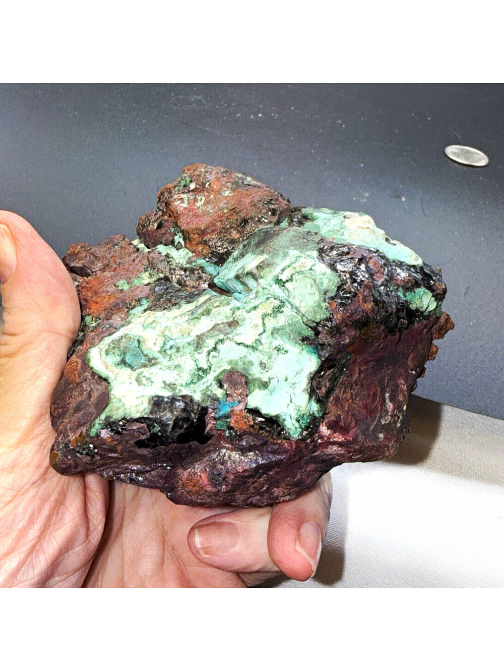 Large 3.5 LB Native Copper w/ Malachite Chrysocolla DR Congo